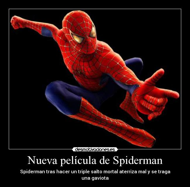 carteles spiderman gaviota salto mortal kiiwi desmotivaciones