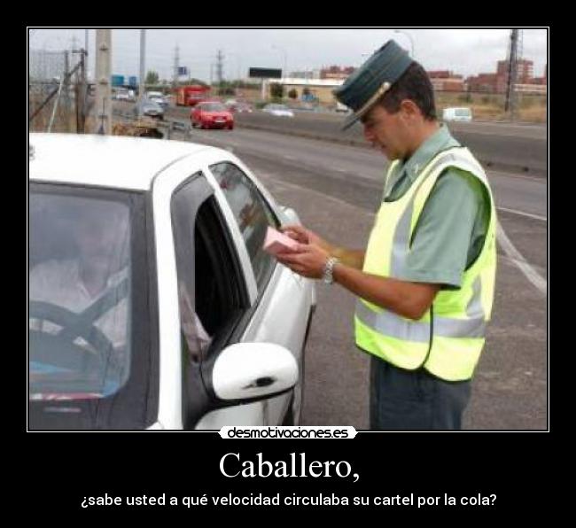 Caballero, - ¿sabe usted a qué velocidad circulaba su cartel por la cola?