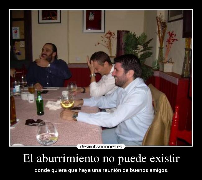 El aburrimiento no puede existir - donde quiera que haya una reunión de buenos amigos.
