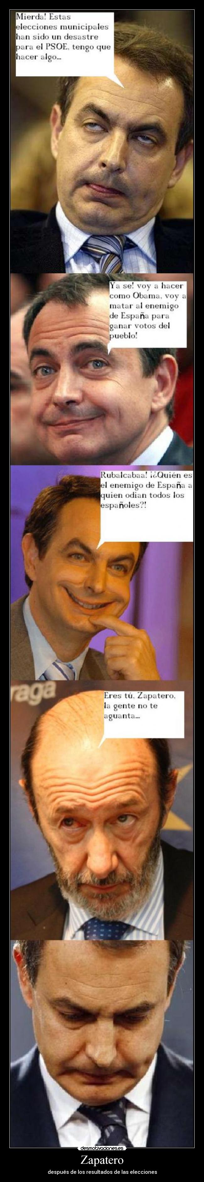 Zapatero - después de los resultados de las elecciones