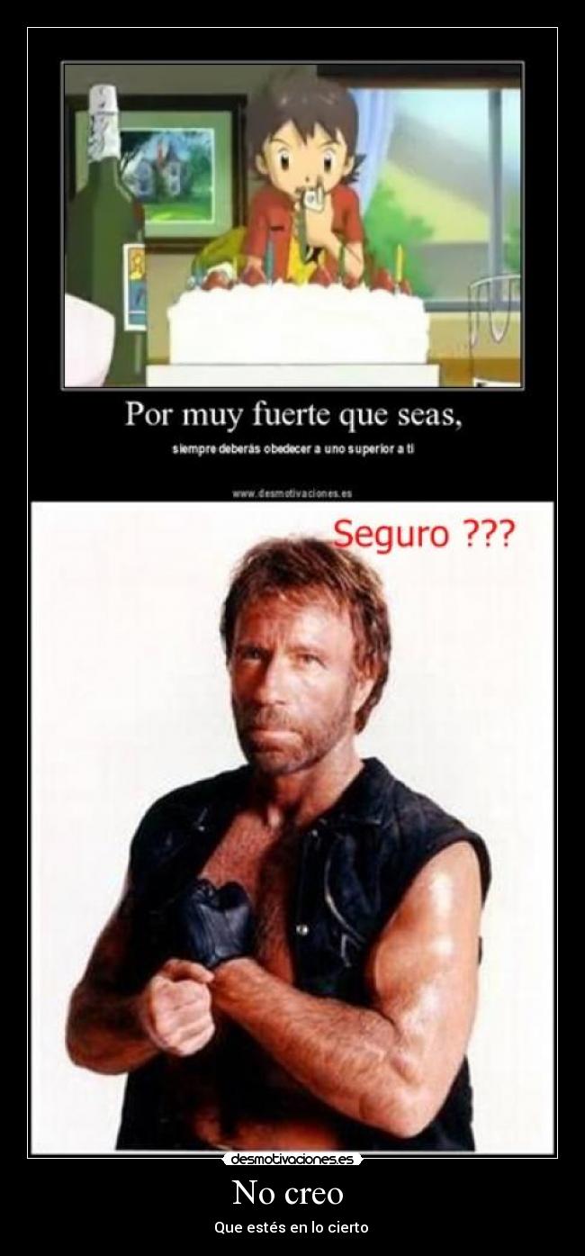 No creo - Que estés en lo cierto