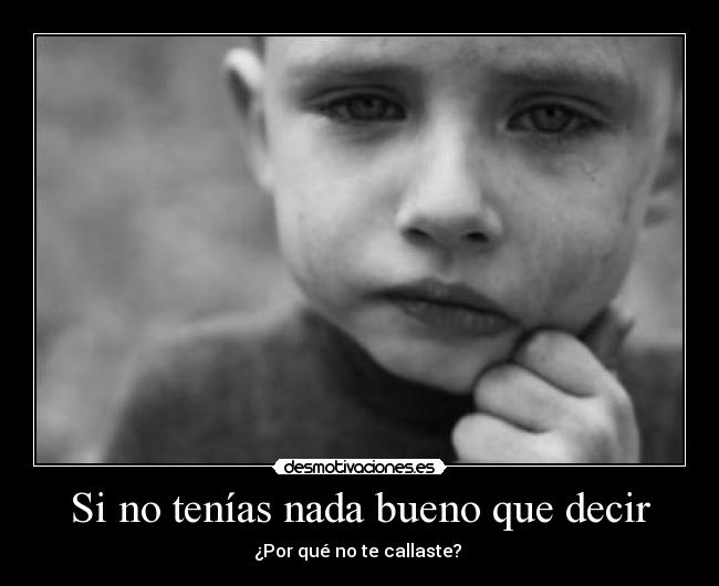 Si no tenías nada bueno que decir - 