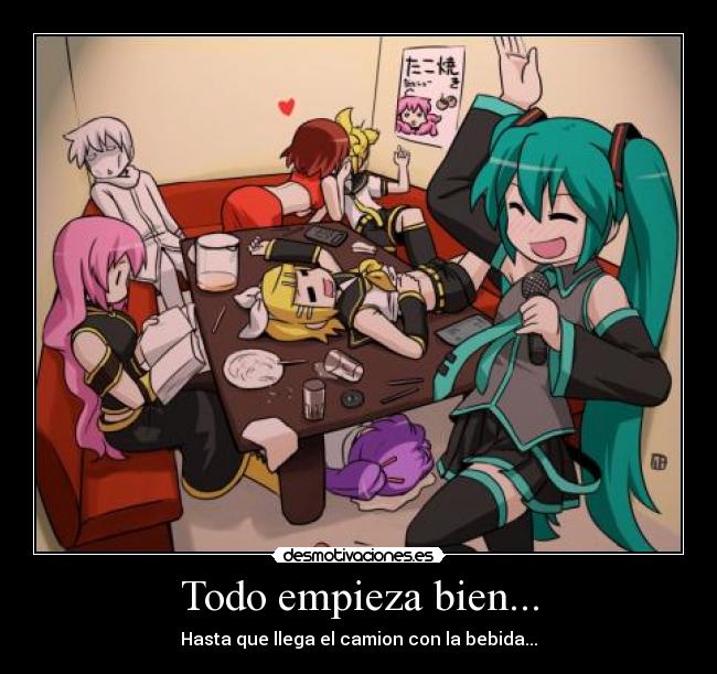 Todo empieza bien... - Hasta que llega el camion con la bebida...