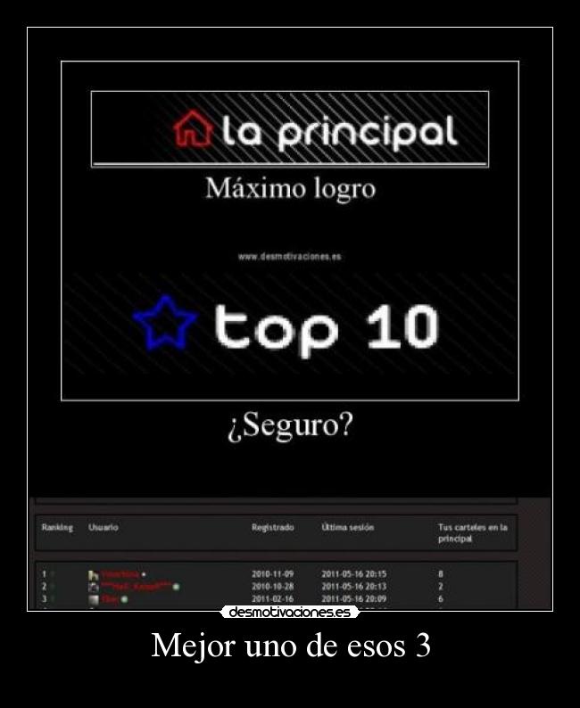 Mejor uno de esos 3 -