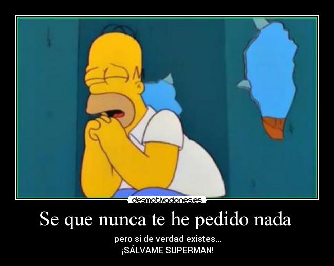 Se que nunca te he pedido nada -