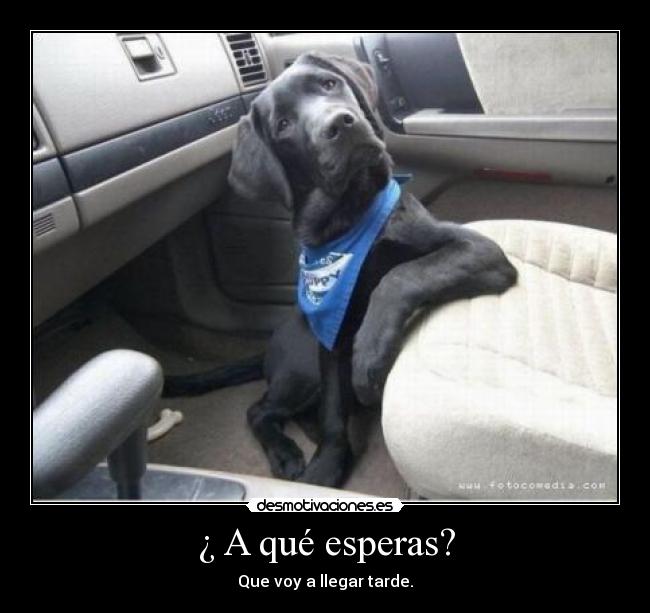 ¿ A qué esperas? - Que voy a llegar tarde.