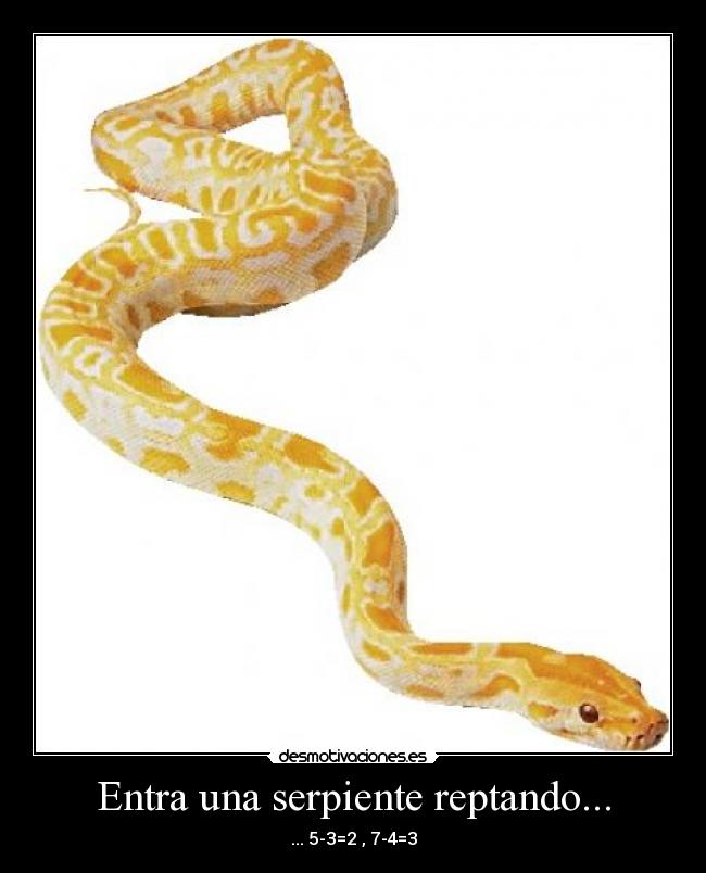 Entra una serpiente reptando... -