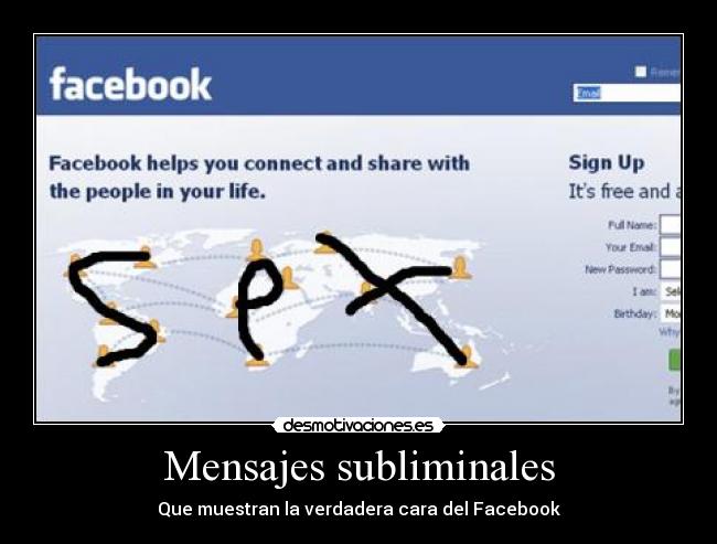 Mensajes subliminales - Que muestran la verdadera cara del Facebook