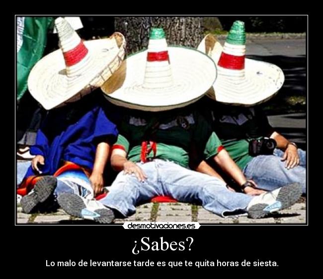 ¿Sabes? - Lo malo de levantarse tarde es que te quita horas de siesta.