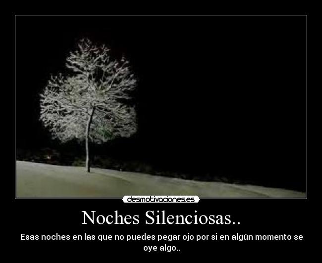 Noches Silenciosas.. - Esas noches en las que no puedes pegar ojo por si en algún momento se oye algo..