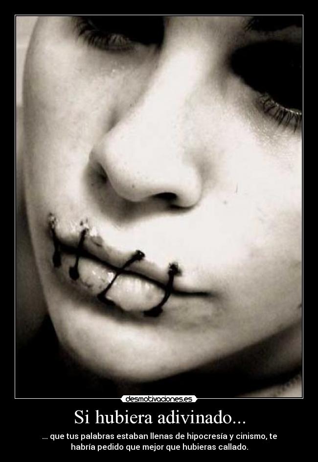 carteles hubiera adivinado palabras estaban llenas hipocresia cinismo habria sido mejor hubieras callad desmotivaciones