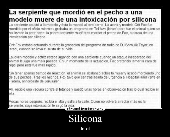 Silicona - letal