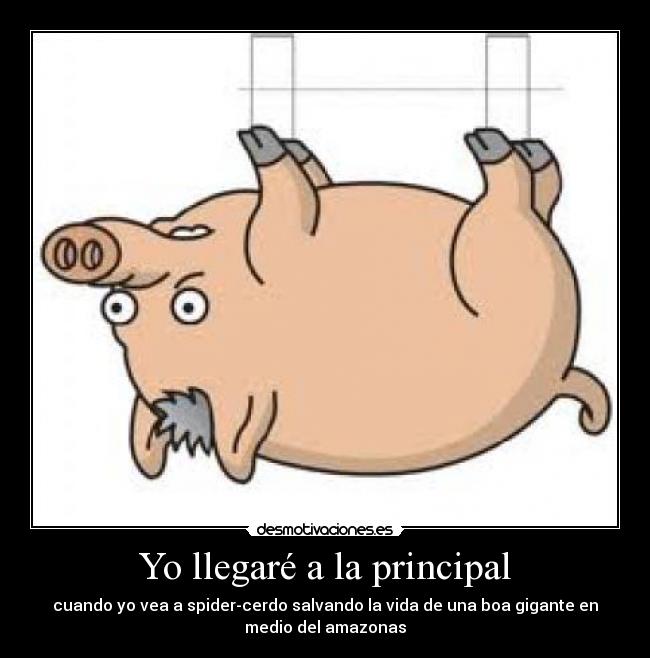 Yo llegaré a la principal - cuando yo vea a spider-cerdo salvando la vida de una boa gigante en
medio del amazonas