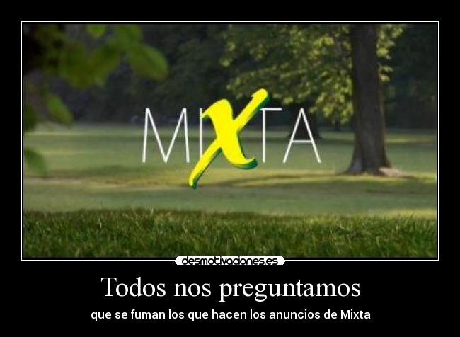 carteles todos nos preguntamos que fuman los que hacen los anuncios mixta desmotivaciones