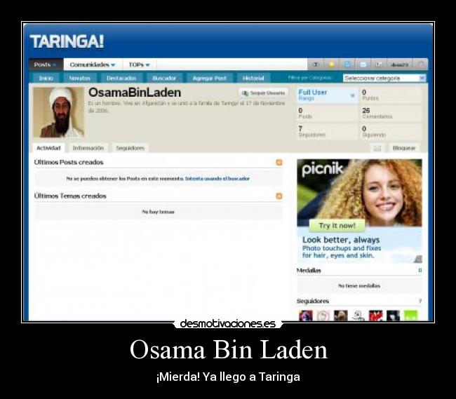 Osama Bin Laden - ¡Mierda! Ya llego a Taringa