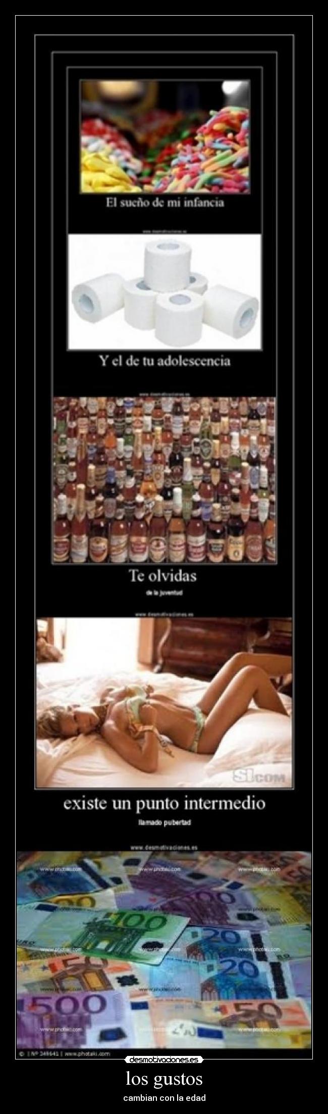 los gustos - cambian con la edad