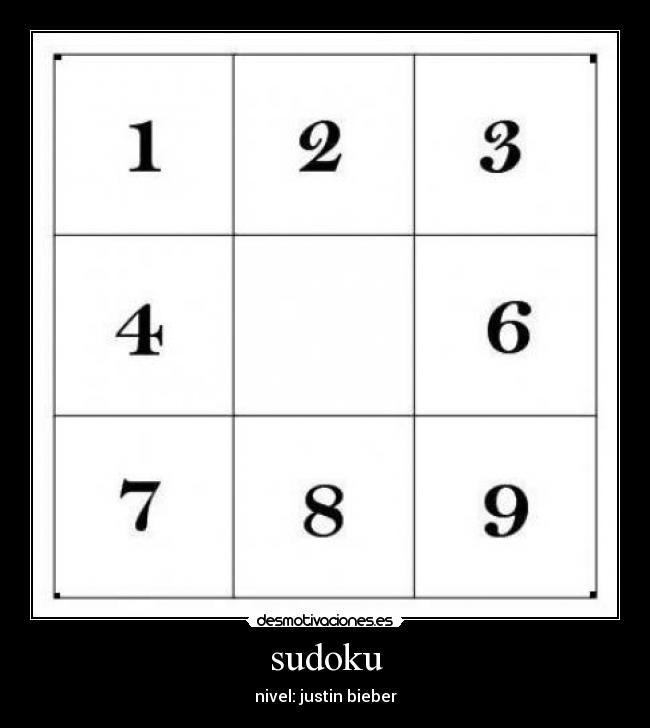 sudoku - nivel: justin bieber