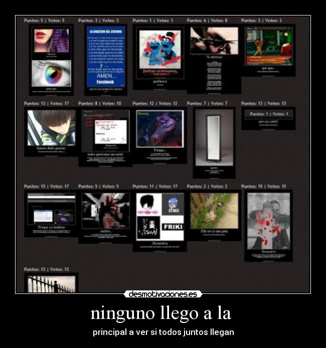 ninguno llego a la -