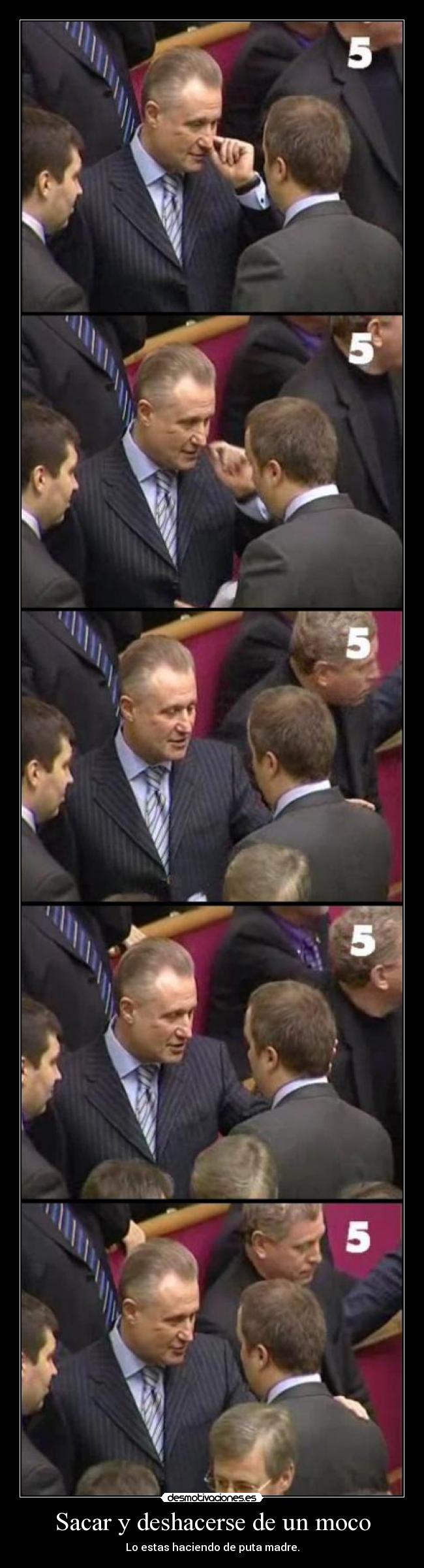 Sacar y deshacerse de un moco -