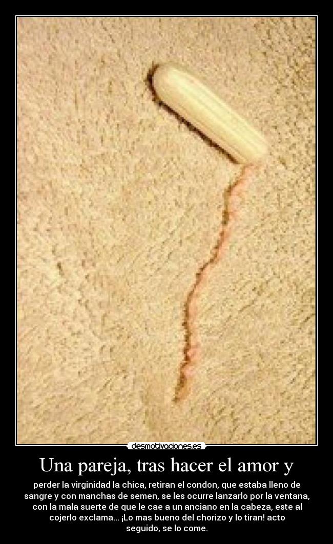 Una pareja, tras hacer el amor y - 