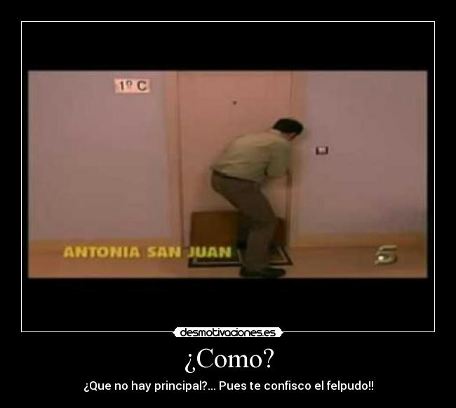 ¿Como? - ¿Que no hay principal?... Pues te confisco el felpudo!!