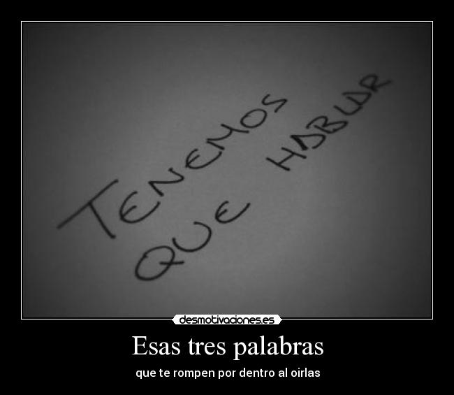 Esas tres palabras -
