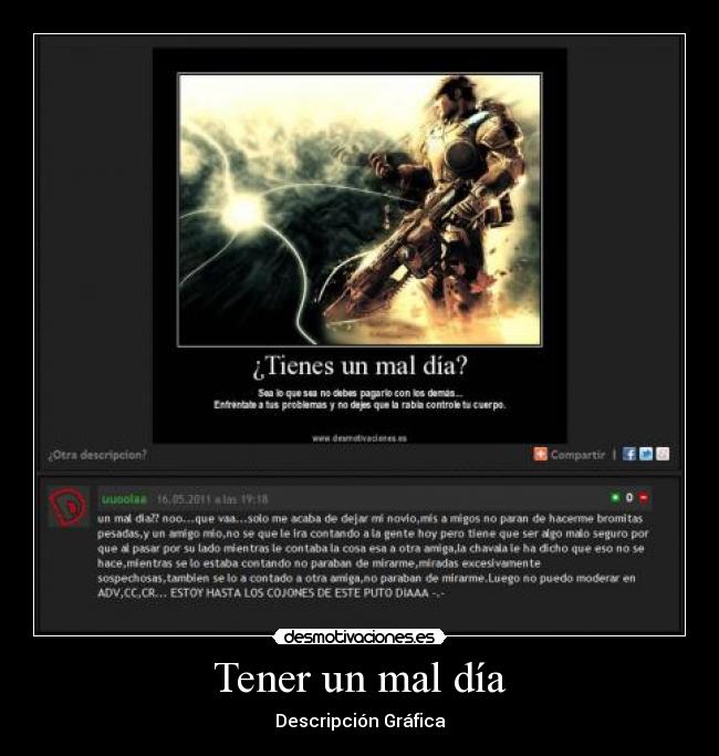 Tener un mal día - Descripción Gráfica