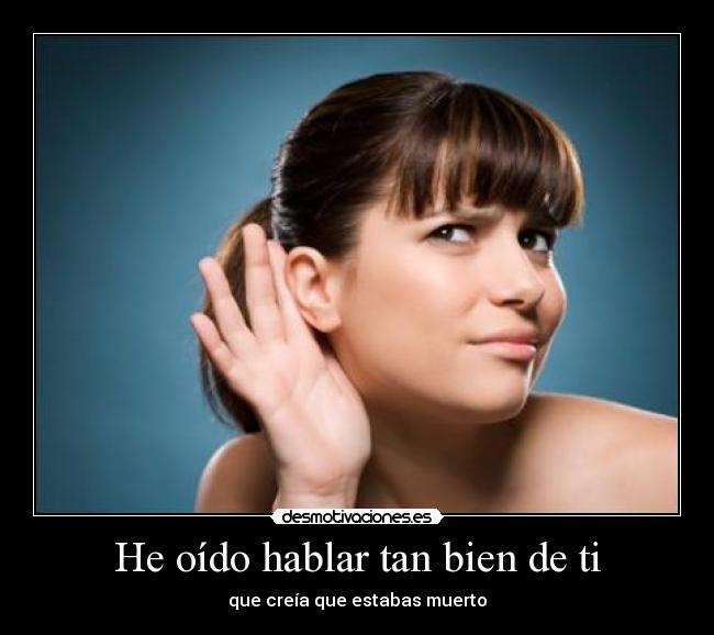 He oído hablar tan bien de ti -