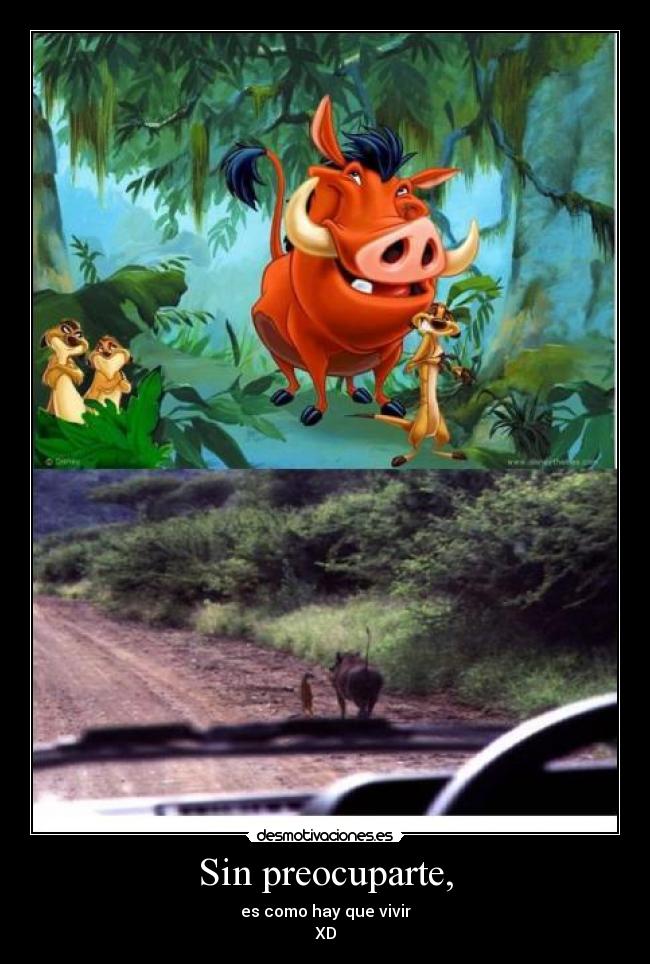 Sin preocuparte, - es como hay que vivir
XD