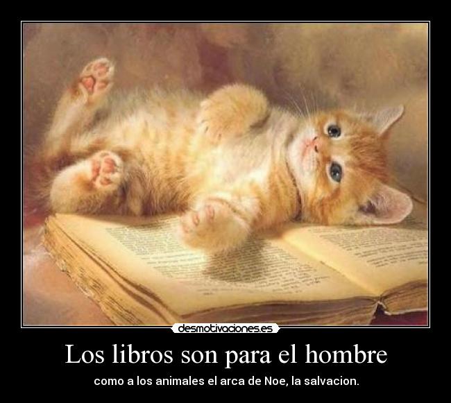 Los libros son para el hombre - como a los animales el arca de Noe, la salvacion.