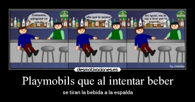 Playmobils que al intentar beber -