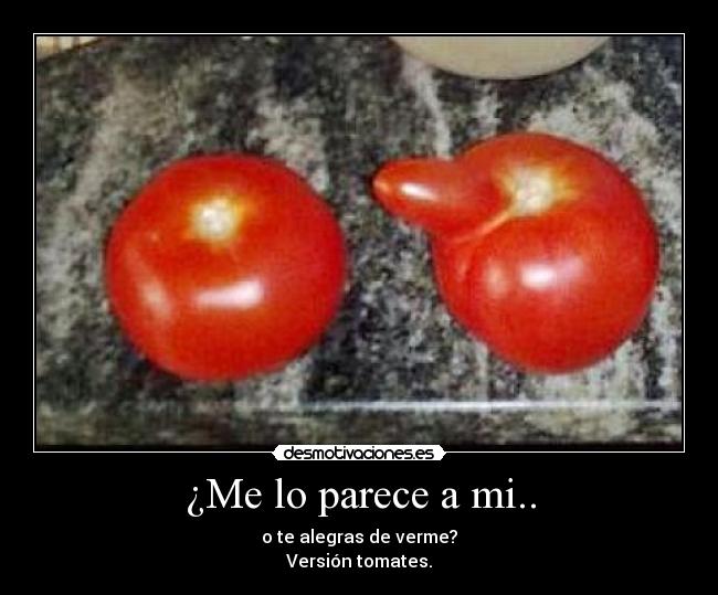 ¿Me lo parece a mi.. - o te alegras de verme?
Versión tomates.