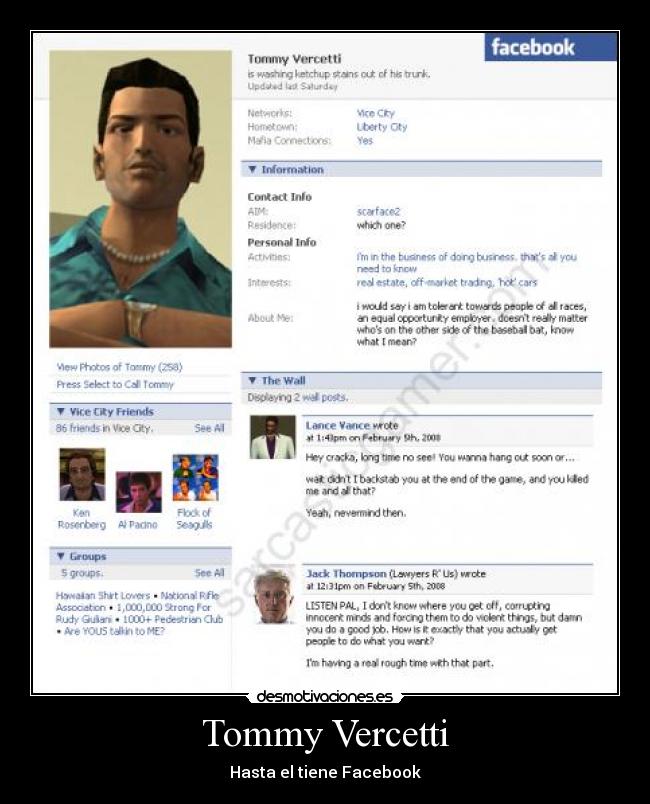 Tommy Vercetti - Hasta el tiene Facebook