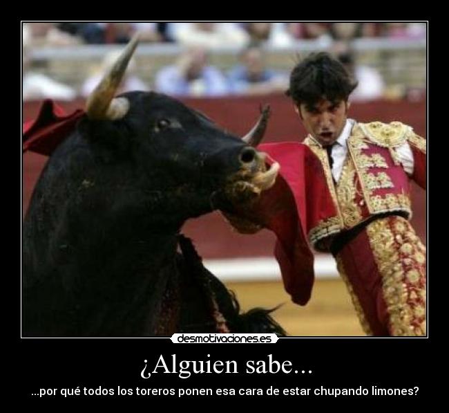 ¿Alguien sabe... - ...por qué todos los toreros ponen esa cara de estar chupando limones?