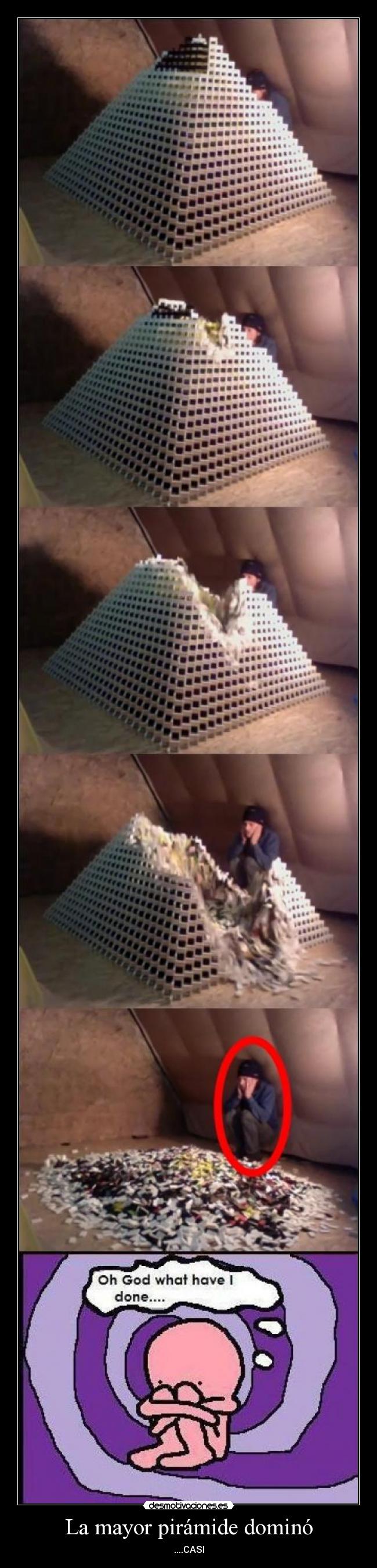 La mayor pirámide dominó - ....CASI