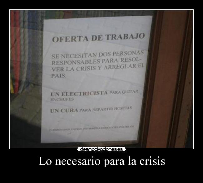 Lo necesario para la crisis - 