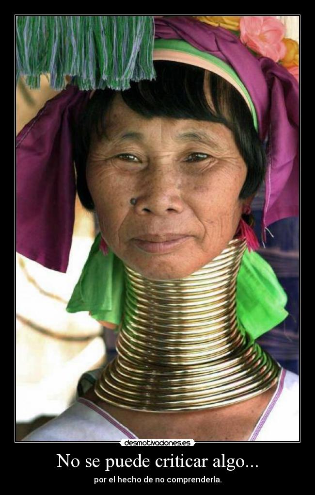 No se puede criticar algo... - por el hecho de no comprenderla.