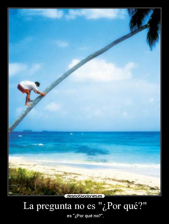 La pregunta no es ¿Por qué? -  es ¿Por qué no?.