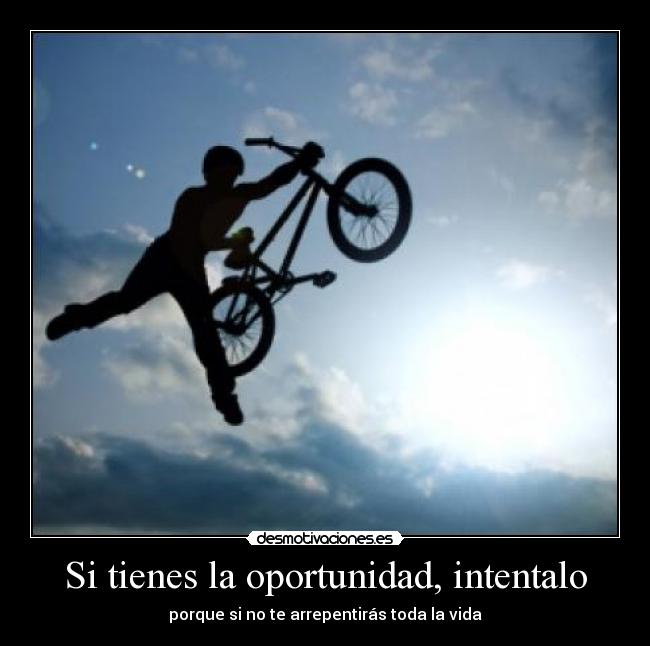 Si tienes la oportunidad, intentalo - porque si no te arrepentirás toda la vida