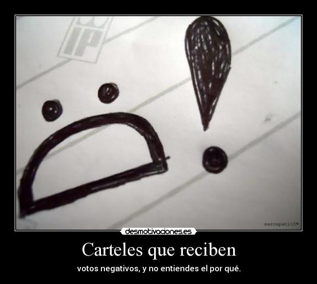 Carteles que reciben - votos negativos, y no entiendes el por qué.