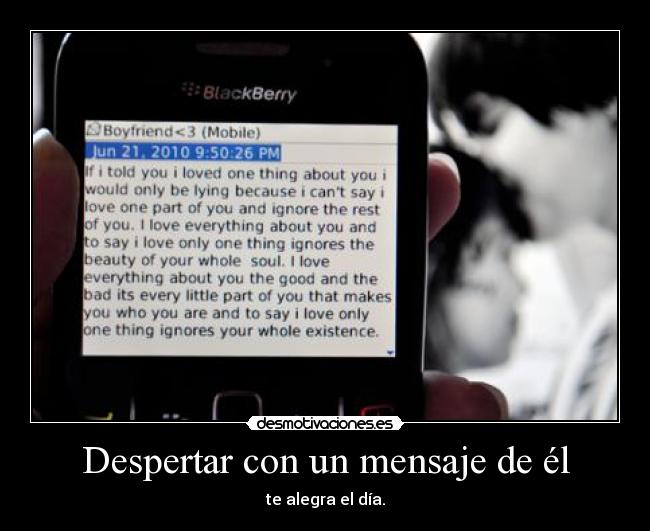 Despertar con un mensaje de él - 