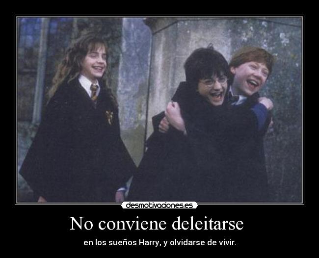 No conviene deleitarse  - en los sueños Harry, y olvidarse de vivir.