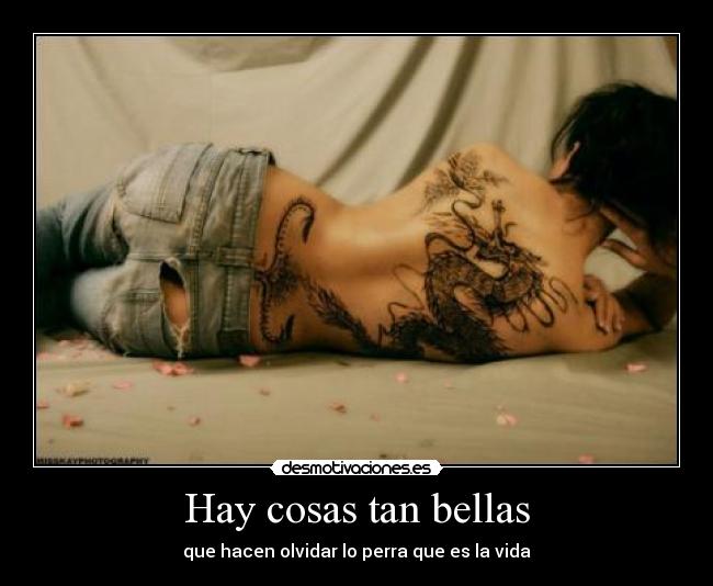 Hay cosas tan bellas - que hacen olvidar lo perra que es la vida