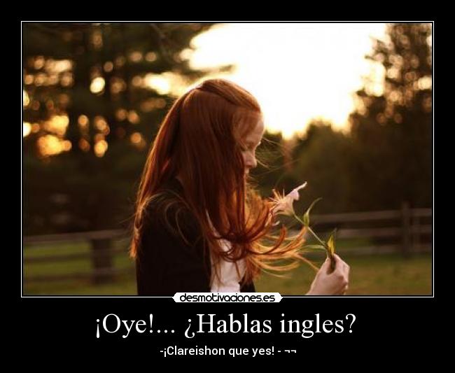 ¡Oye!... ¿Hablas ingles?  - 