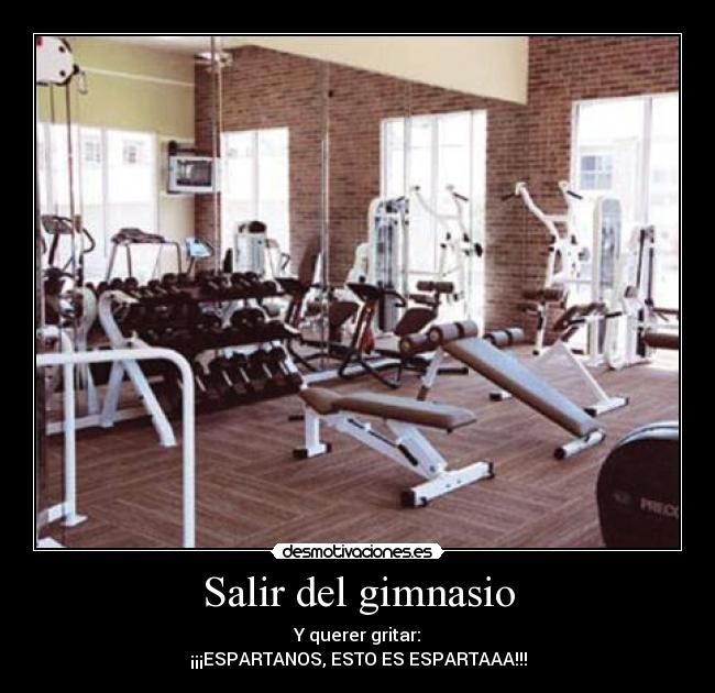 Salir del gimnasio - Y querer gritar:
¡¡¡ESPARTANOS, ESTO ES ESPARTAAA!!!