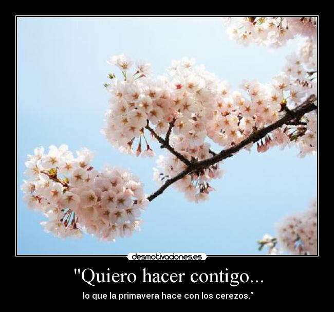 Quiero hacer contigo... -  lo que la primavera hace con los cerezos.