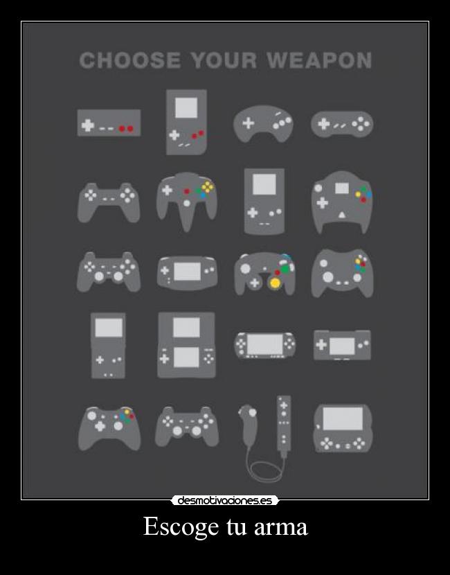 carteles videojuegos arma joystick consolas desmotivaciones