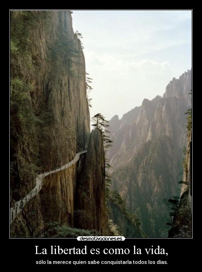 La libertad es como la vida, - sólo la merece quien sabe conquistarla todos los días.