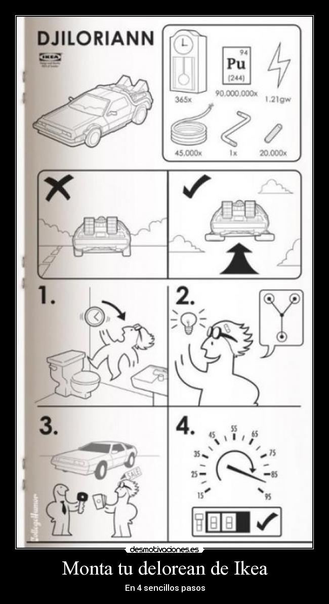Monta tu delorean de Ikea - En 4 sencillos pasos