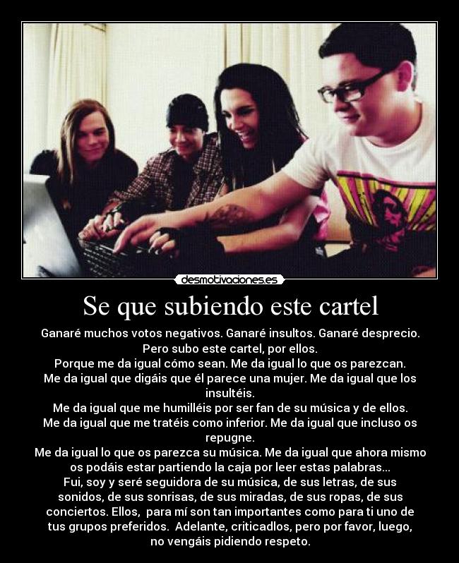 Se que subiendo este cartel -